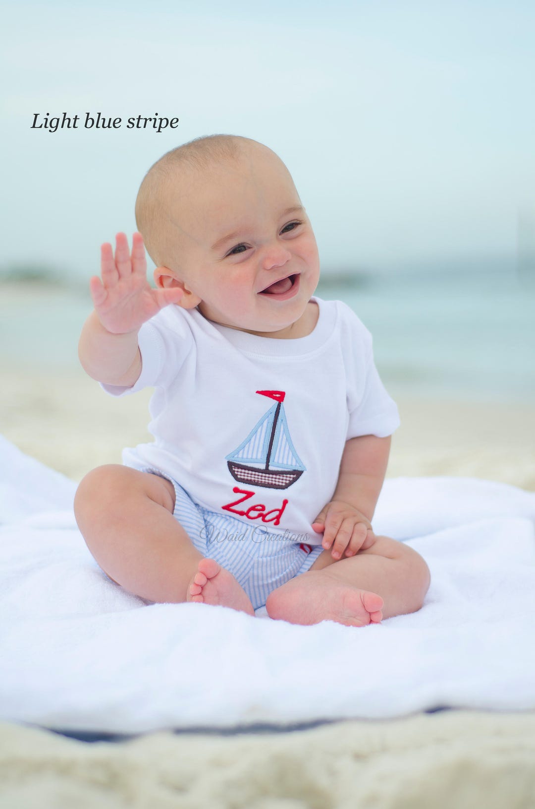 Baby Boy Bathing Suit With Applique Shirt, Sailboat Shirt, Anchor Shirt