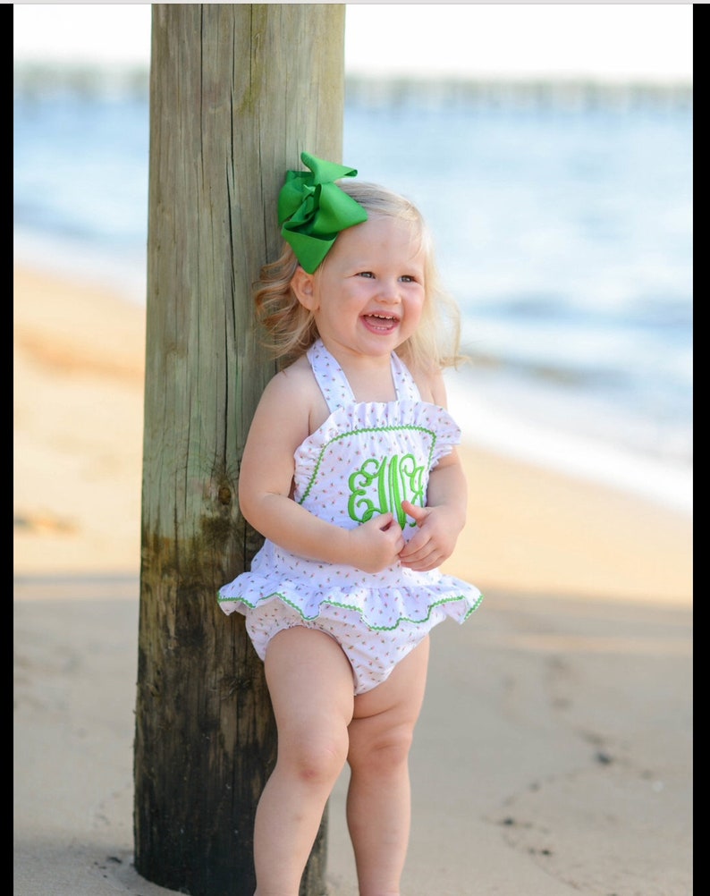 baby girl swimsuit with snaps