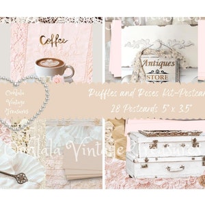 Kit Volants et Roses-Cartes Postales