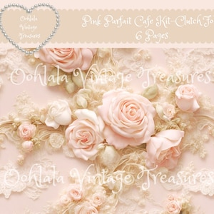 Rosa Parfait Café Kit-Clutch Folio Roses-Laços-Paris-Café
