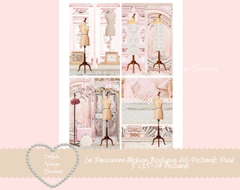 La Parisienne Fashion Boutique Kit-Pink Postcards