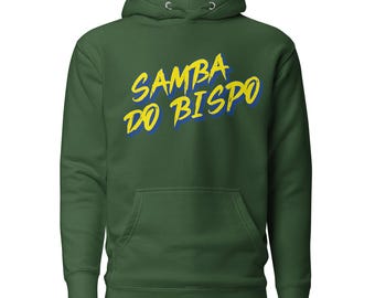 SAMBA DO BISPO. Performance Attire. Classic Cotton-Blend Unisex Hoodie: Soft Streetwear with Pouch
