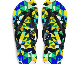SAMBA DO BISPO. Performing attire. Colorful Fabric Lined Flip-Flops: Summer Comfort Slippers