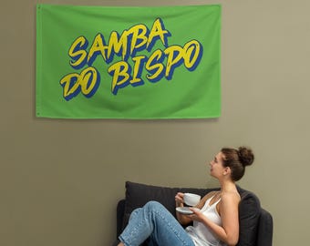 SAMBA DO BISPO Polyester Wall Flag: Knitted Fabric, Iron Grommets