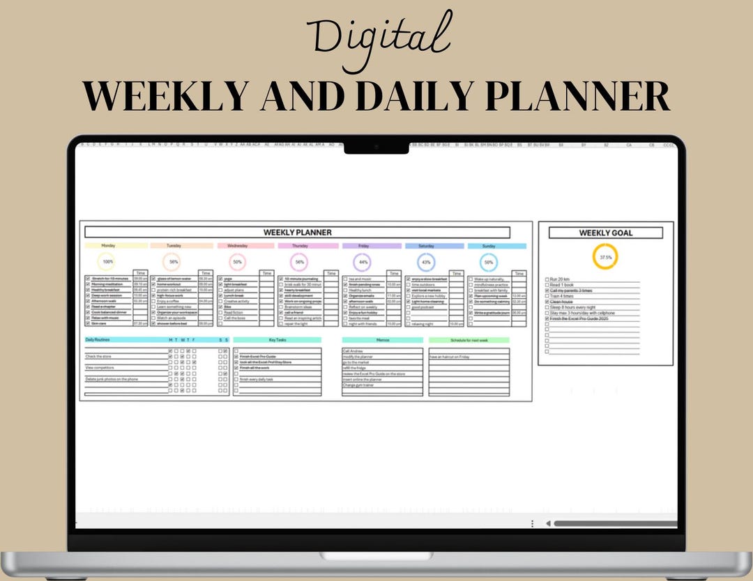 Work Activity Planner Weekly Planner Activity Tracker To-do List Productivity Planner Goal ...