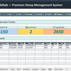 Cattle Record Keeping Excel + Offline Livestock Tracker App | Sheep Horse Herd Management | Ranch Management image 10