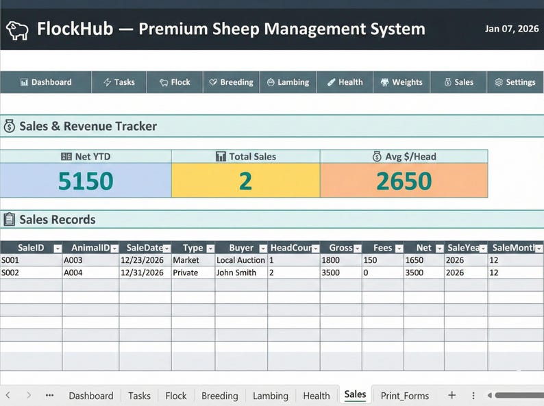 Cattle Record Keeping Excel + Offline Livestock Tracker App | Sheep Horse Herd Management | Ranch Management image 10