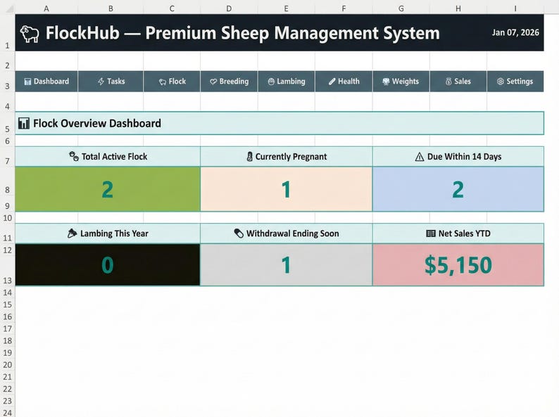 Cattle Record Keeping Excel + Offline Livestock Tracker App | Sheep Horse Herd Management | Ranch Management image 11
