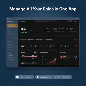 CRM Software for Small Business, Sales Pipeline & Client Tracker, Windows Desktop App | Digital Download