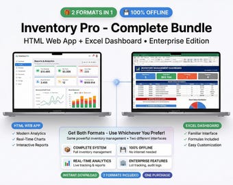 Inventory Management| Small Business Stock Management (2-in-1 Bundle, Instant Download)