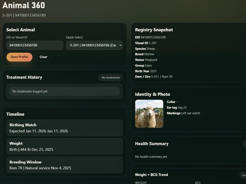 Cattle Record Keeping Excel + Offline Livestock Tracker App | Sheep Horse Herd Management | Ranch Management image 3