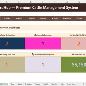 Cattle Record Keeping Excel + Offline Livestock Tracker App | Sheep Horse Herd Management | Ranch Management image 9
