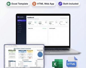 RV Rental Business Dashboard |  Excel Google Sheets  | Web App (OFFLINE)