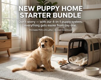 New Puppy Planner | 4-in-1 Printable Bundle | Command Center, Training Guide, Proofing & Vet