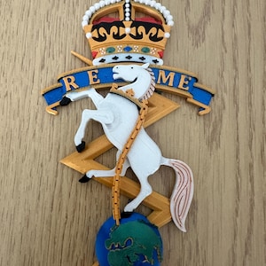 REME | Royal Electrical & Mechanical Engineers Cap Badge | 3D Printed 250mm Badge | Army Military Emblem Accessory