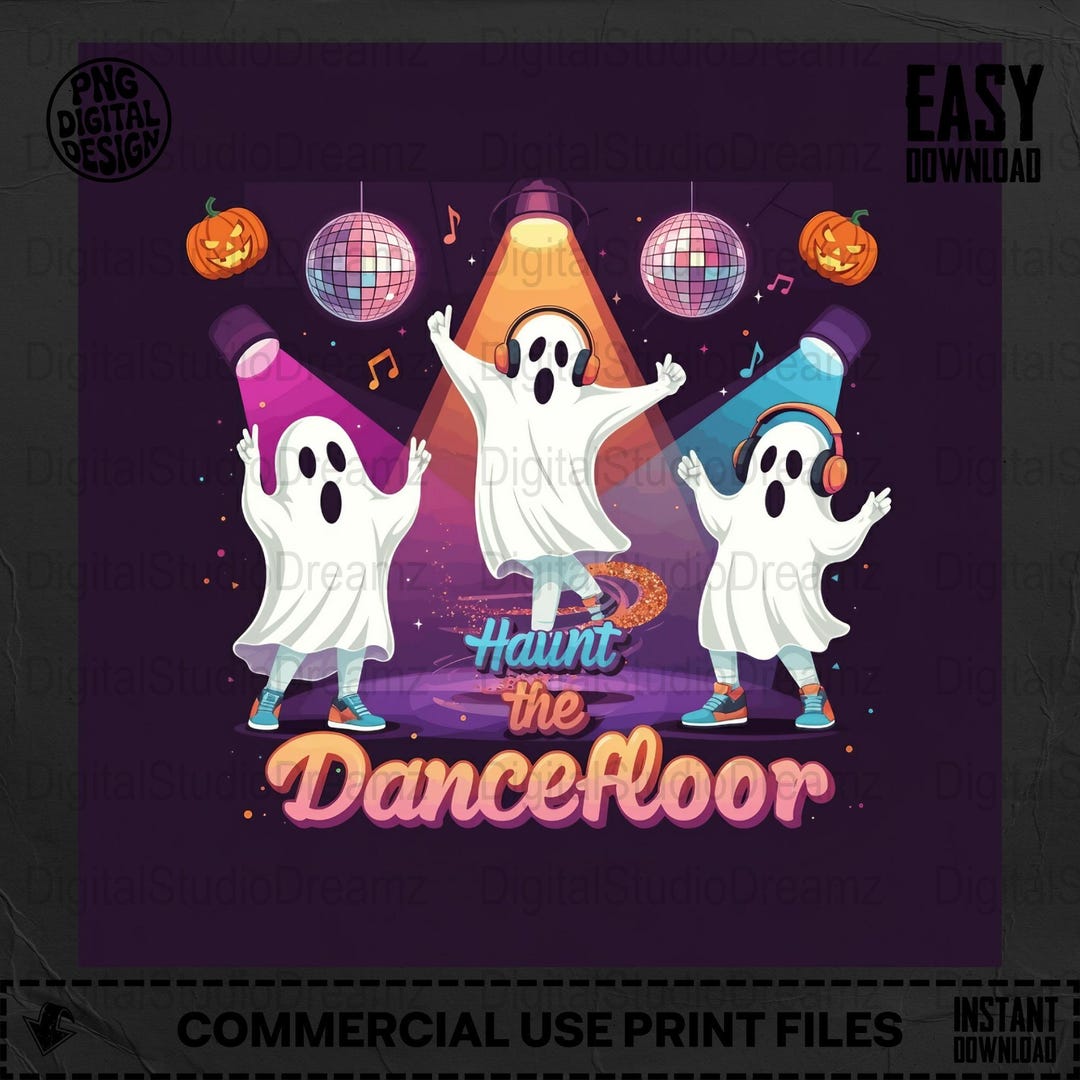Dancing Ghosts PNG: Spooky Halloween Party Art (digital Download - Etsy