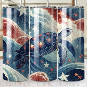 Sea Turtle Tumbler Wrap, 20oz Skinny Tumbler PNG, Ocean Waves Tumbler Design, Marine Life Tumbler Wrap, Commercial Use, Straight, Tapered