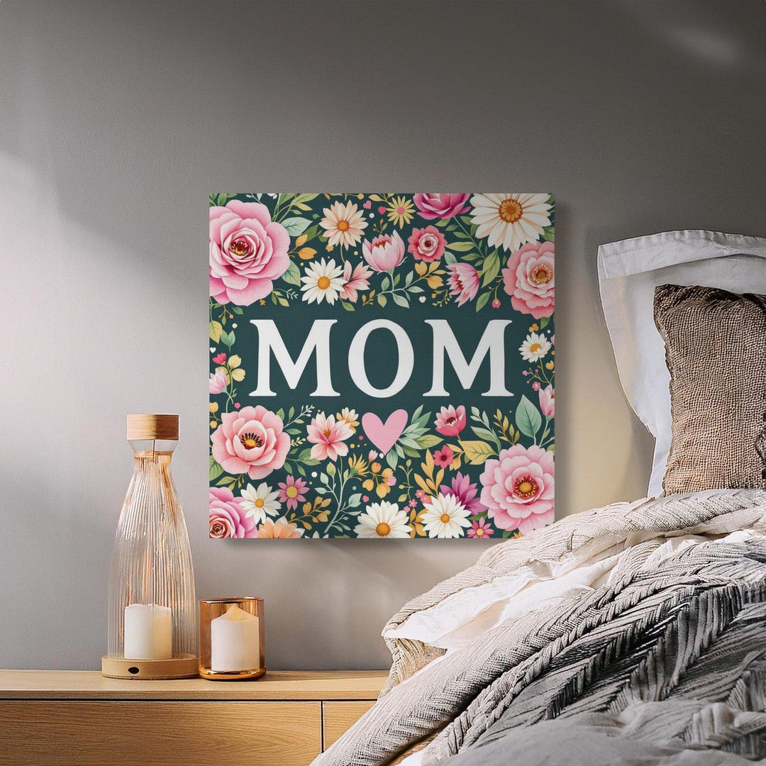 Mom Floral Wall Art Print, Digital Download 12'x12', Mother's Day Gift ...