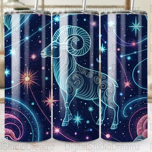 Astrological Capricorn Tumbler Wraps, 20oz Skinny Tumbler Design, Zodiac Star Constellation, Digital Download, Commercial Use