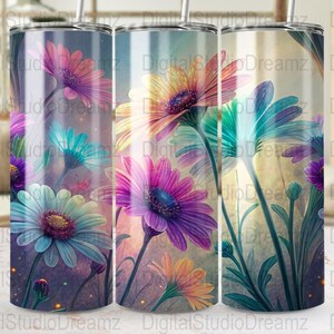 Wildflower Skinny Tumbler Wraps, 20oz Tumbler Sublimation Designs, Floral Digital Download, Straight and Tapered PNG, Commercial Use