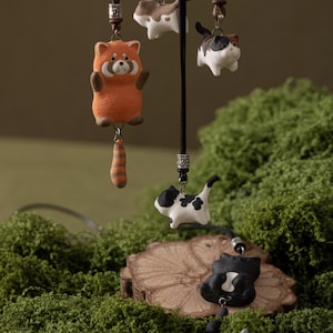 Mini Ceramic Red Panda Figurine | Tiny Handmade Animal Sculpture | Cute Panda Desk Decor | Small Collectible Gift for Animal Lovers