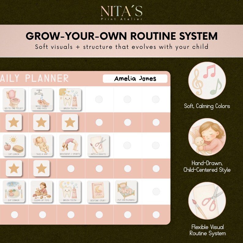 Structured Routine Toddler Printable Routine Chart for Toddlers – Montessori Daily Visual Schedule ...