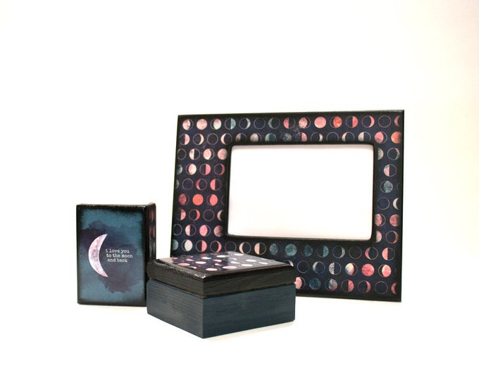 Moon Phases Picture Frame, Picture Frames, Photo Frames, Handmade