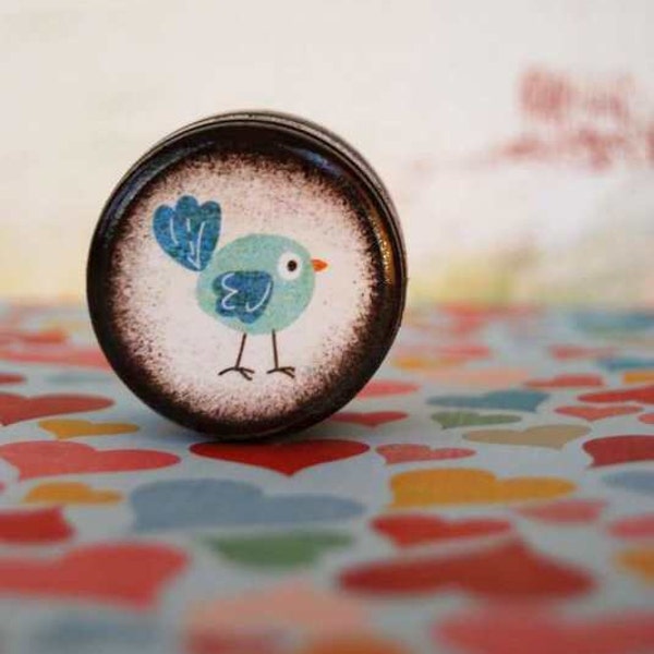 Pill Box Little Blue Bird Small Pill Box Gift Box Jewelry Box Tooth Fairy Box Stocking Stuffer