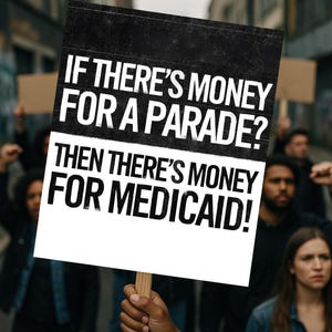 There is money for medicaid Protest Sign, Anti-Trump Resistance, Political Activist Poster, Rally Sign, Resist Fascism Protest Poster