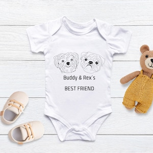 New Best Friend Onesie®, Protected By Dog Onesie®, Personalized Dog Name Onesie®, Dog Name Onesie®, Baby Shower Gift, Newborn Baby Gift