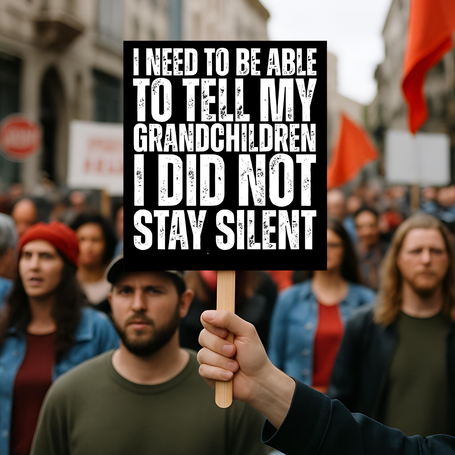 Weatherproofing Rally Posters I Did Not Stay Silent Protest Sign 18x24 With Stick, Weatherproof Rally ...