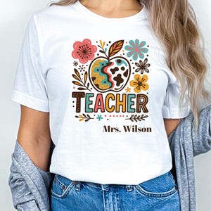 Camiseta personalizada para maestro, camiseta de regreso a clases, camiseta personalizada para maestro, primer día de clases, regalos de agradecimiento para maestros, regalo bonito para maestro