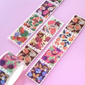 Washi tape en forme de timbre - Motif fruits - Ruban adhésif