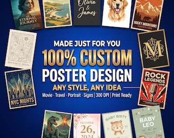 Individueller Posterdruck, personalisiertes Filmplakat mit Ihrem Foto, Reiseposter als Wandbild, digitaler Download