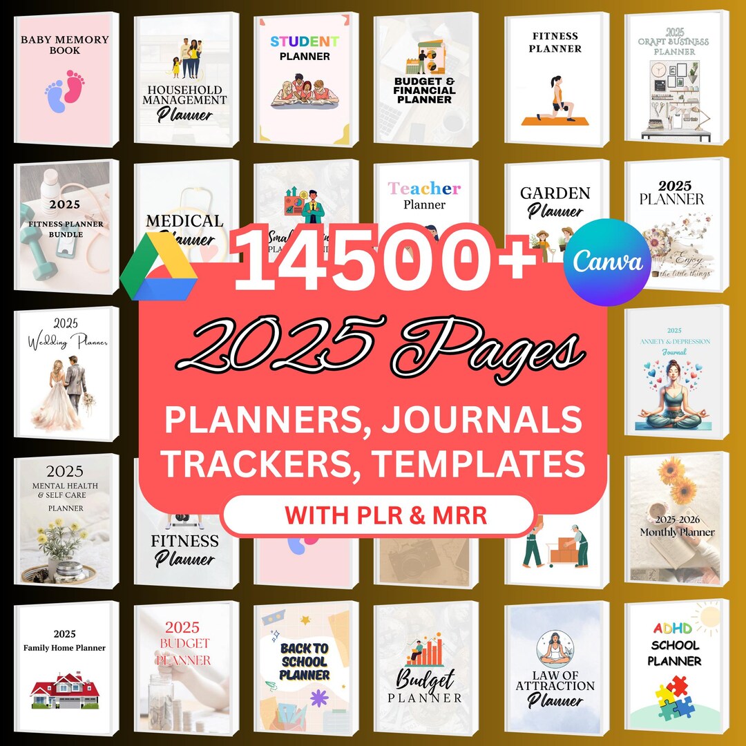 2025 Planner Canva Templates: PLR Mega Bundle, Digital Planners ...