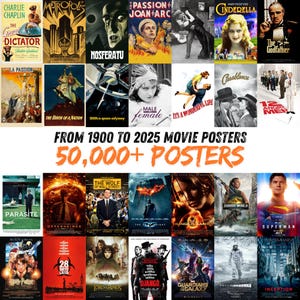 Movie Posters Bundle 50,000+ Film Poster, Lifetime Updates w/ 2025 Movies, Vintage & Classic Movie Posters Print, Horror, Minimalist