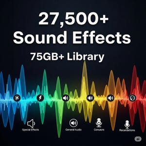27,500+ Sound Effects Pack for Content Creation, Sound FX Bundle, Cinematic Sounds, Twitch Sound Alerts, Nature Sounds, Sound Effect Library