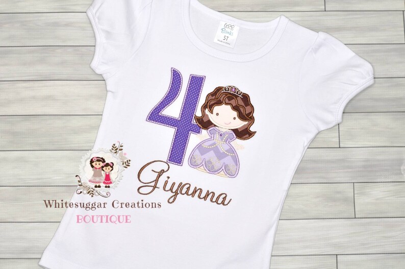 Embroidered Sofia Princess Birthday Shirt for Girls