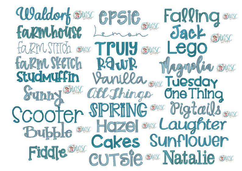 a bunch of words that are written in different languages
