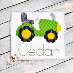 Boys Vintage Tractor Shirt, Personalized Toddler Farm Shirt, Embroidered Tractor Shirt, Farm Party Theme Tshirt for Boys