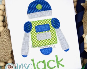 Boys Square Robot Embroidered Shirt, Toddler Boy Robot Shirt, Kids Robot Shirt, Personalized