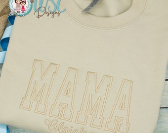 Mama Sweatshirt with kids name, Grandma Sweatshirt, Oversized Sweater, Personalized Sweater, Embroidered Sweater for Moms