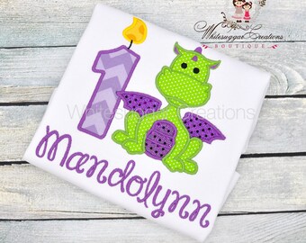 Girl Dragon Birthday Shirt, Toddler Girl Dragon Birthday Outfit, Dragon Year Party, 1st Birthday Dragon Party Shirt, Ages 1-9