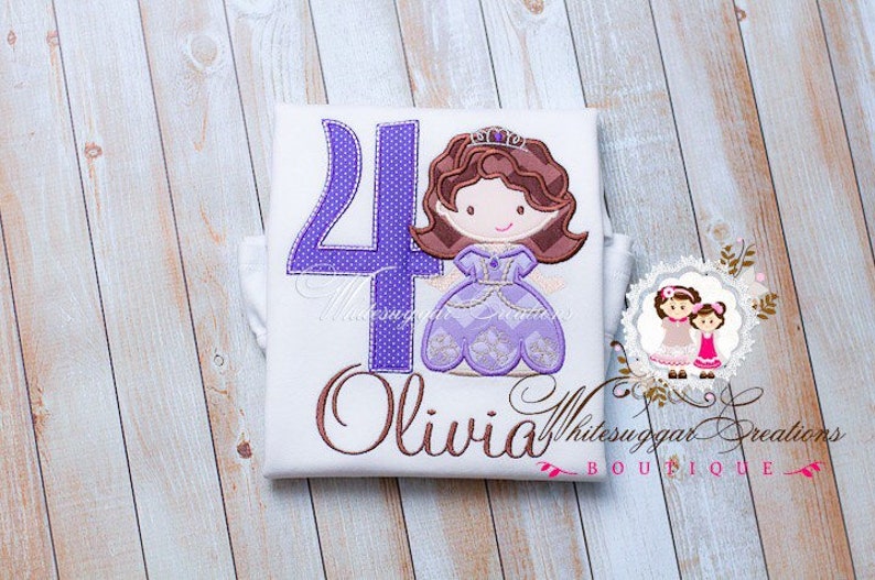 Embroidered Sofia Princess Birthday Shirt for Girls