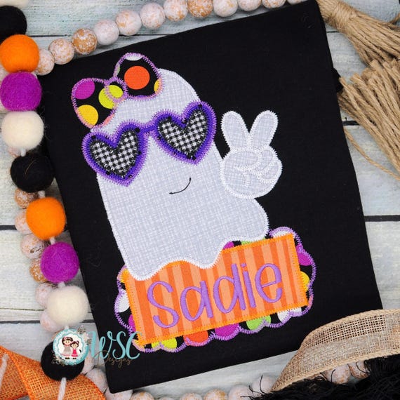 Personalized Girl Halloween Shirt, Girl Ghost Shirt,  Halloween Tee for Toddler Girl, Infant Halloween Shirt