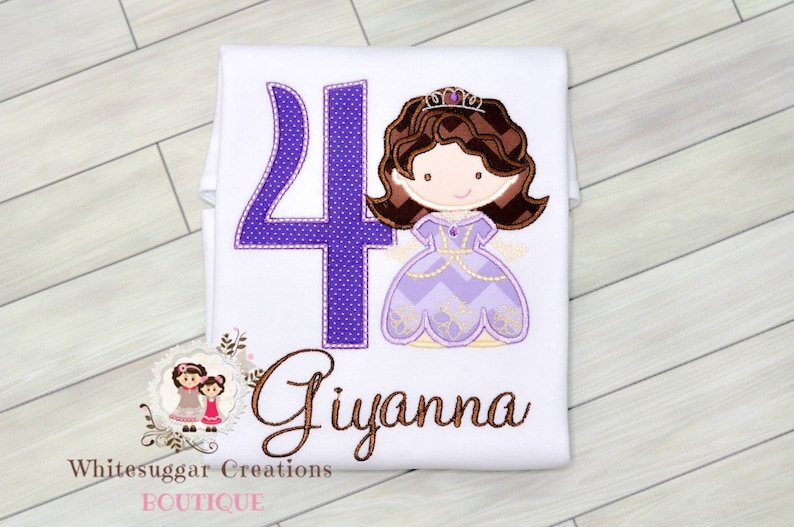 Embroidered Sofia Princess Birthday Shirt for Girls
