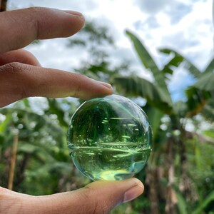 Bubble green andara crystal ball carving A-07