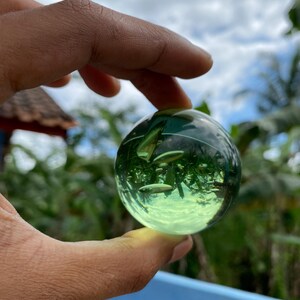 Bubble green andara crystal ball carving A-05
