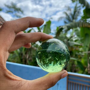 Bubble green andara crystal ball carving A-04