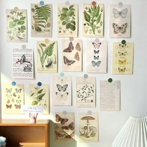 Set van 30 bosplanten serie decoratieve kaarten muur slaapkamer ansichtkaart muursticker decoratie decoratieve kaarten
